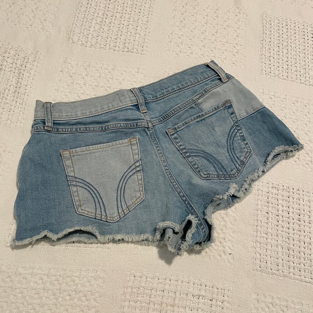 Hollister distressed patchwork vintage high rise jean short cut offs 29 SH2 8017 - Picture 9 of 14